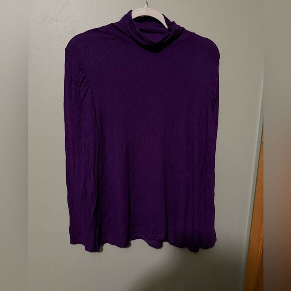 Apt 9 Essential Mock Neck Long Sleeve Turtleneck Dark Purple Size Petite XL - Picture 3 of 5